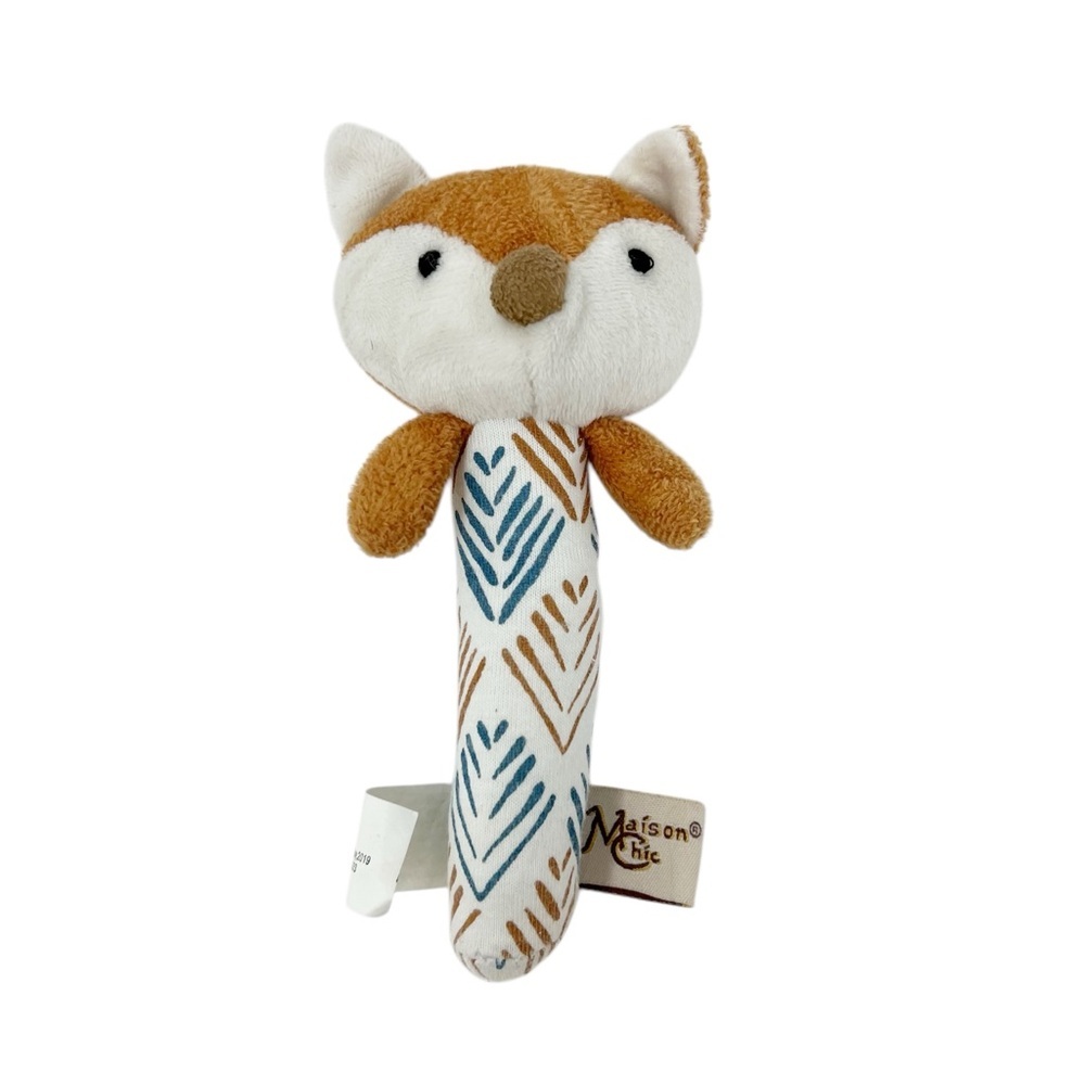Maison Chic Phil Fox Stick Rattle Crinkle Plush Sensory Woodland Boho Nursery